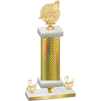 Premium Single Gold Carbon Fiber Second Place Swimming Trophy