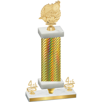 Premium Single Gold Carbon Fiber Fourth Place Swimming Trophy