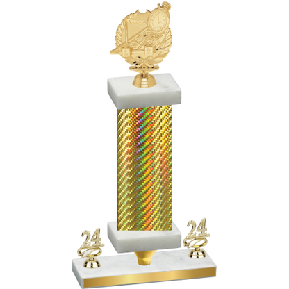 Premium Single Gold Carbon Fiber Year Swimming Trophy
