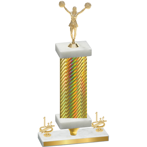 Premium Single Gold Carbon Fiber First Place Cheerleading Trophy