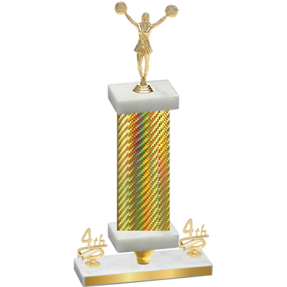 Premium Single Gold Carbon Fiber Fourth Place Cheerleading Trophy