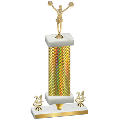 Premium Single Gold Carbon Fiber Year Cheerleading Trophy