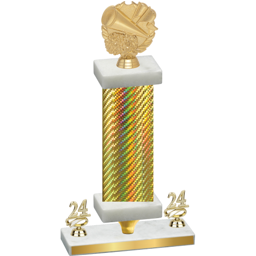 Premium Single Gold Carbon Fiber Year Cheerleading Trophy