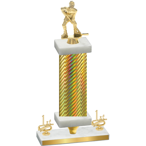 Premium Single Gold Carbon Fiber First Place Hockey Trophy