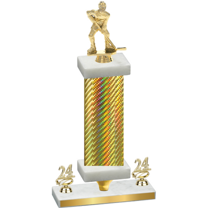 Premium Single Gold Carbon Fiber Year Hockey Trophy