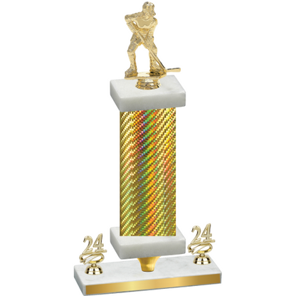 Premium Single Gold Carbon Fiber Year Hockey Trophy