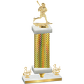 Premium Single Gold Carbon Fiber Third Place Lacrosse Trophy