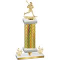 Premium Single Gold Carbon Fiber Fourth Place Lacrosse Trophy