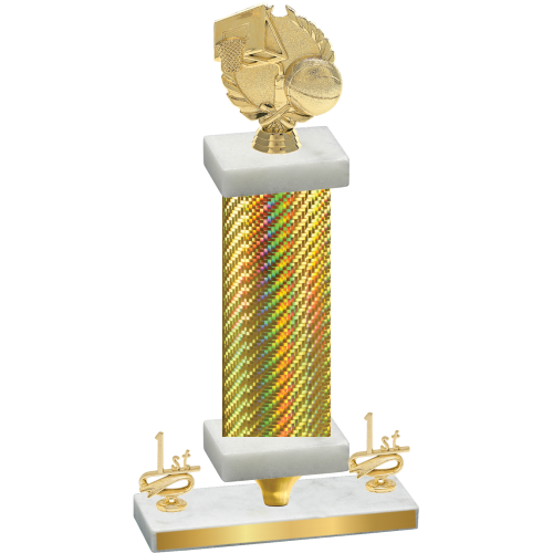Premium Single Gold Carbon Fiber First Place Basketball Trophy
