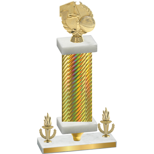 Premium Single Gold Carbon Fiber Victory Basketball Trophy