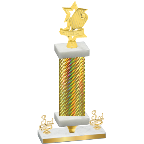 Premium Single Gold Carbon Fiber Third Place Pickleball Trophy