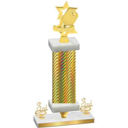 Premium Single Gold Carbon Fiber Third Place Pickleball Trophy