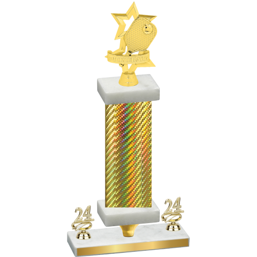 Premium Single Gold Carbon Fiber Year Pickleball Trophy