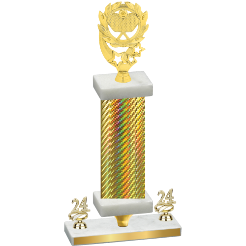 Premium Single Gold Carbon Fiber Year Pickleball Trophy