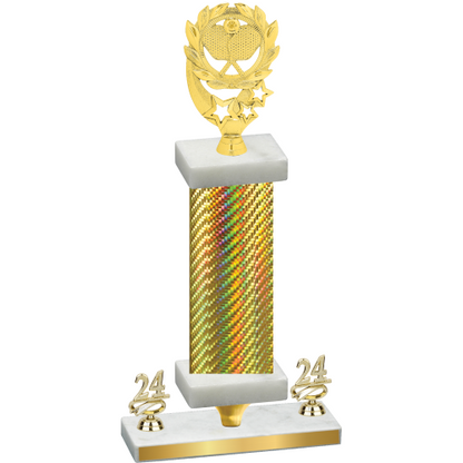 Premium Single Gold Carbon Fiber Year Pickleball Trophy
