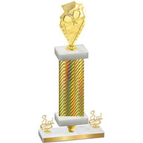 Premium Single Gold Carbon Fiber Third Place Pickleball Trophy