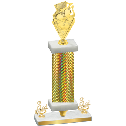 Premium Single Gold Carbon Fiber Third Place Pickleball Trophy