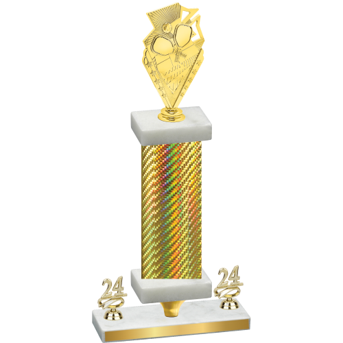 Premium Single Gold Carbon Fiber Year Pickleball Trophy