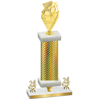 Premium Single Gold Carbon Fiber Year Pickleball Trophy