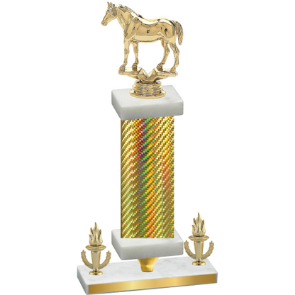 Premium Single Gold Carbon Fiber Victory Horses Trophy