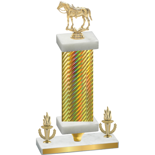 Premium Single Gold Carbon Fiber Victory Horses Trophy