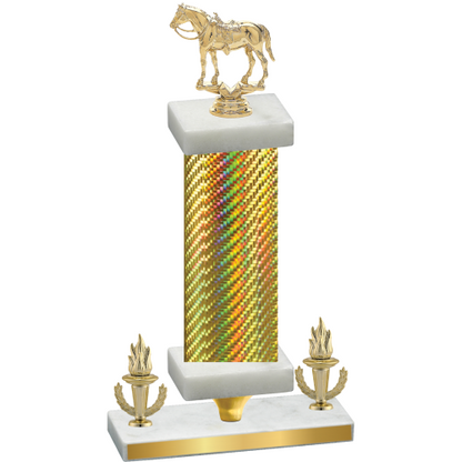 Premium Single Gold Carbon Fiber Victory Horses Trophy