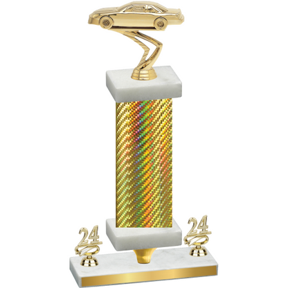 Premium Single Gold Carbon Fiber Year Cars Trophy
