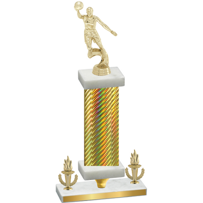 Premium Single Gold Carbon Fiber Victory Basketball Trophy