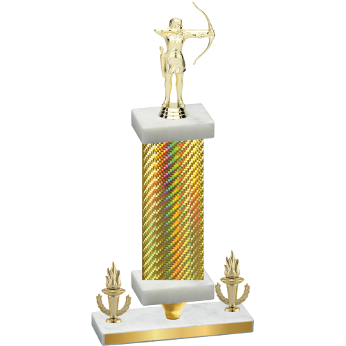 Premium Single Gold Carbon Fiber Victory Archery Trophy