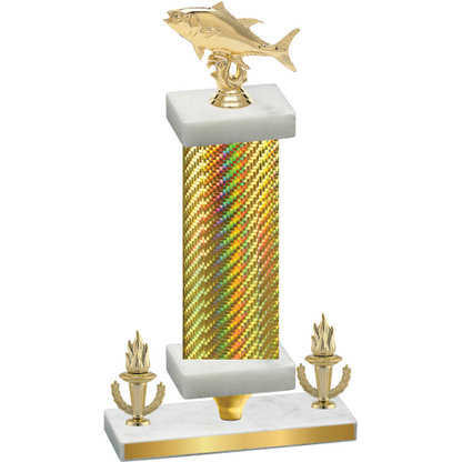 Premium Single Gold Carbon Fiber Victory Fishing Trophy