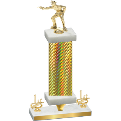 Premium Single Gold Carbon Fiber First Place Shooter Trophy