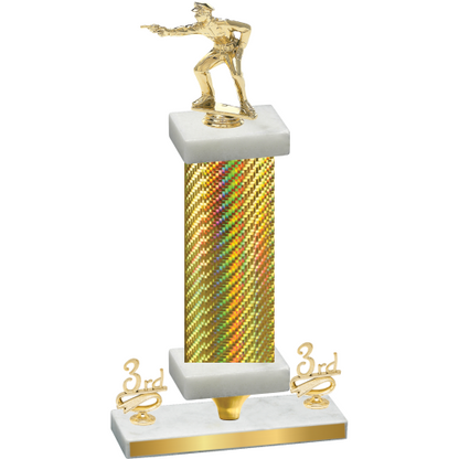 Premium Single Gold Carbon Fiber Third Place Shooter Trophy