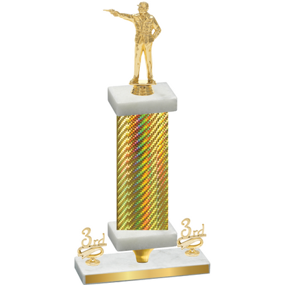 Premium Single Gold Carbon Fiber Third Place Shooter Trophy