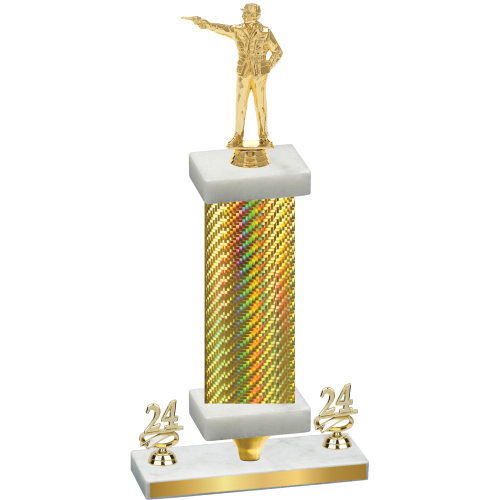 Premium Single Gold Carbon Fiber Year Shooter Trophy