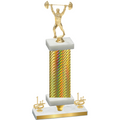 Premium Single Gold Carbon Fiber First Place Weights Trophy