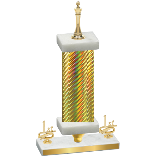 Premium Single Gold Carbon Fiber First Place Chess Trophy
