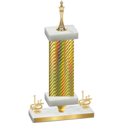 Premium Single Gold Carbon Fiber First Place Chess Trophy