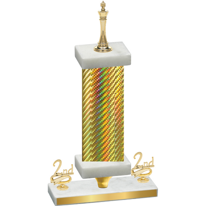 Premium Single Gold Carbon Fiber Second Place Chess Trophy