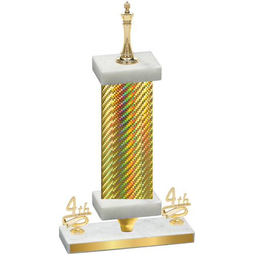 Premium Single Gold Carbon Fiber Fourth Place Chess Trophy