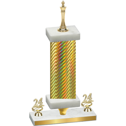 Premium Single Gold Carbon Fiber Year Chess Trophy