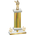 Premium Single Gold Carbon Fiber Fourth Place Holiday Trophy