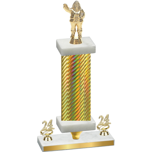 Premium Single Gold Carbon Fiber Year Holiday Trophy