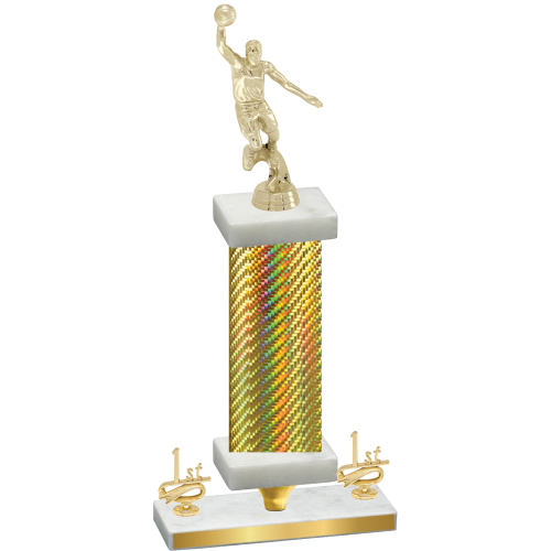 Premium Single Gold Carbon Fiber First Place Basketball Trophy
