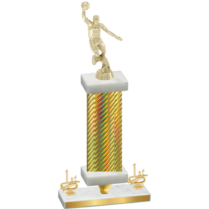 Premium Single Gold Carbon Fiber First Place Basketball Trophy
