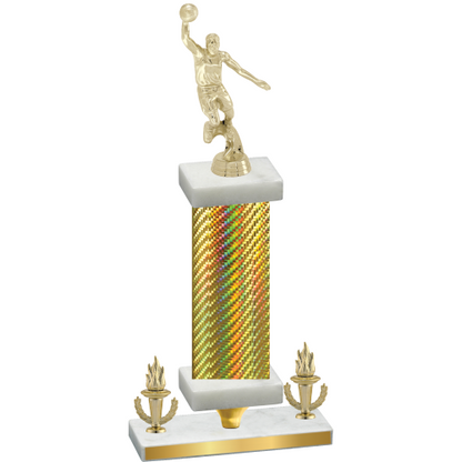 Premium Single Gold Carbon Fiber Victory Basketball Trophy