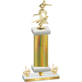 Premium Single Gold Carbon Fiber First Place Flag Football Trophy