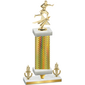 Premium Single Gold Carbon Fiber Victory Flag Football Trophy