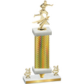 Premium Single Gold Carbon Fiber Year Flag Football Trophy