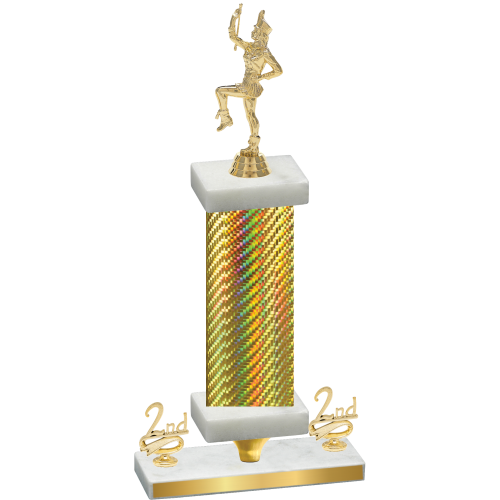 Premium Single Gold Carbon Fiber Second Place Majorette Trophy