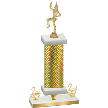 Premium Single Gold Carbon Fiber Second Place Majorette Trophy